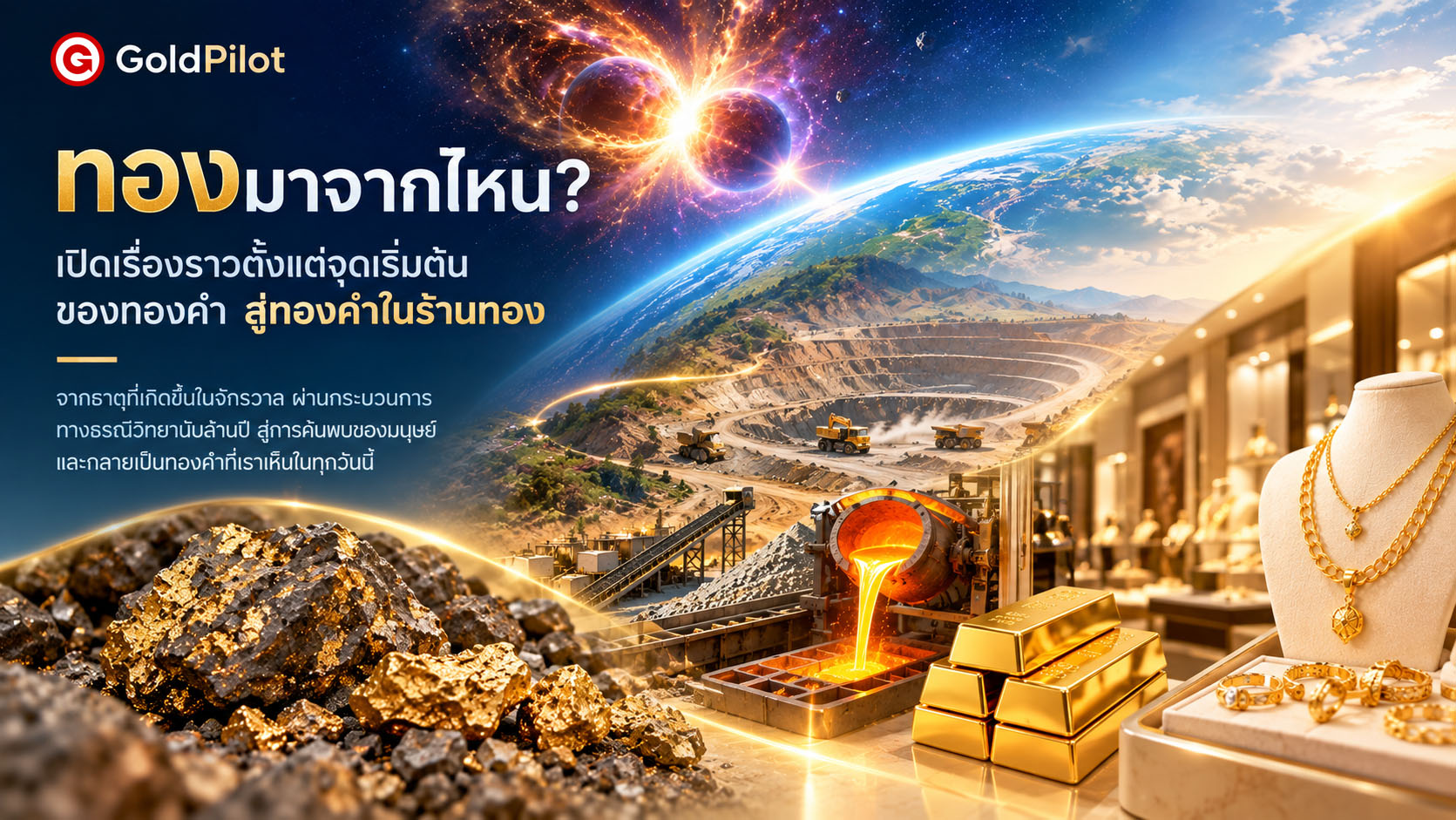 ทองมาจากไหน? เปิดเรื่องราวตั้งแต่จุดกำเนิดของทองคำ สู่ทองคำในร้านทอง