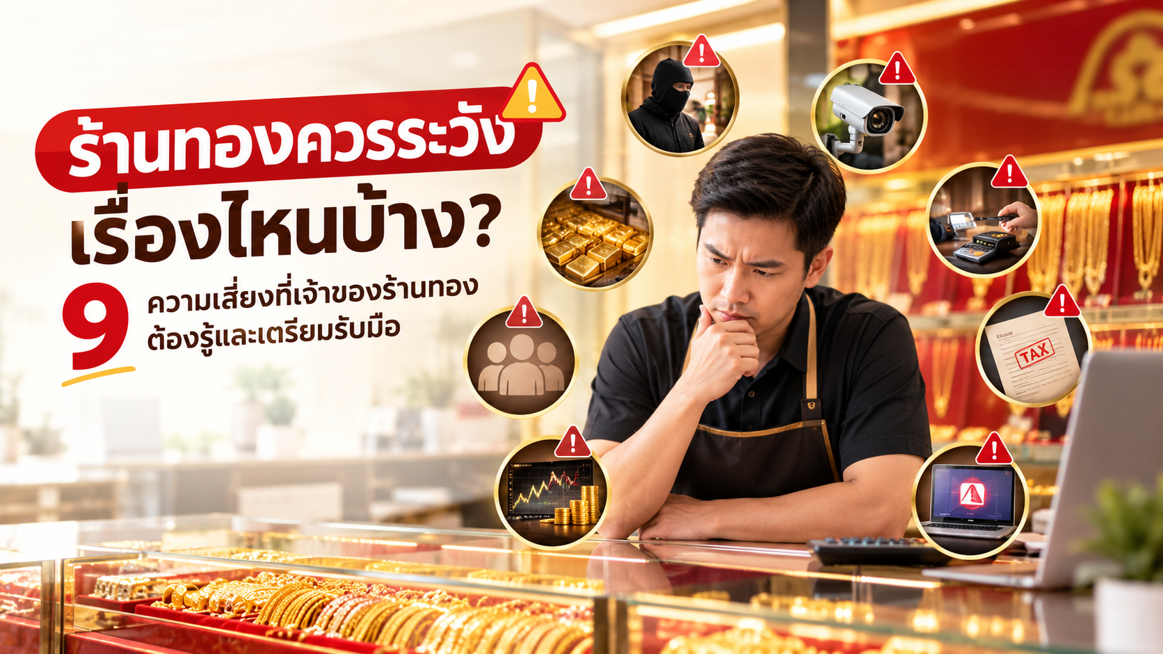ร้านทองควรระวังเรื่องไหนบ้าง? 9 ความเสี่ยงที่เจ้าของร้านทองต้องรู้และเตรียมรับมือ