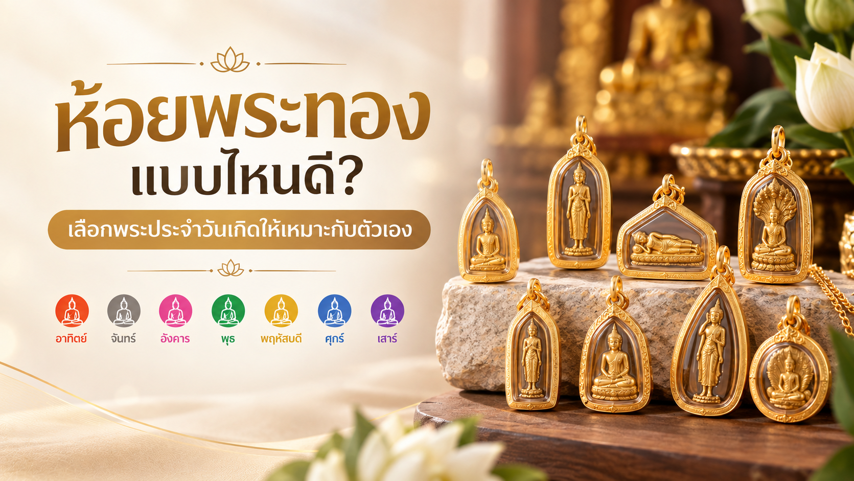 ห้อยพระทองแบบไหนดี? เลือกพระประจำวันเกิดให้เหมาะกับตัวเอง