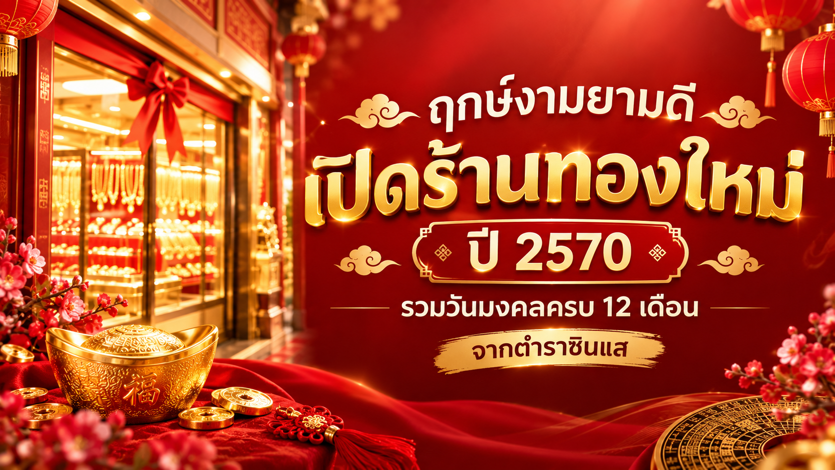 ฤกษ์งามยามดีเปิดร้านทองใหม่ ปี 2570 รวมวันมงคลครบ 12 เดือน จากตำราซินแส